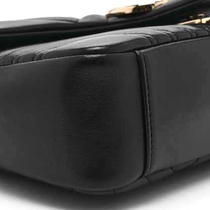 Gucci Lambskin Matelasse Medium GG Marmont Shoulder Bag Black 10 of 11