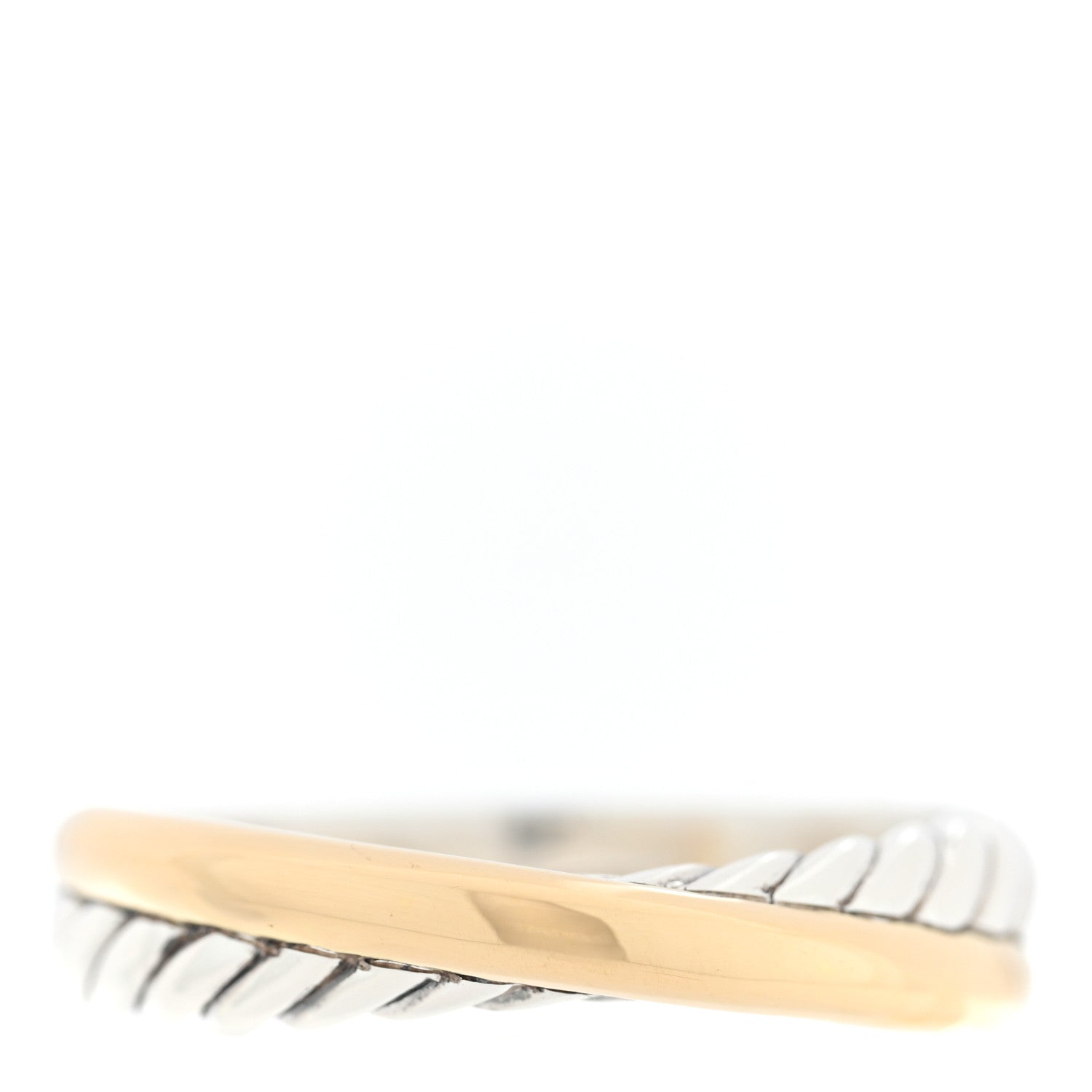David Yurman Sterling Silver 18K Yellow Gold Crossover Two Row Ring 59 8.75 1 of 4