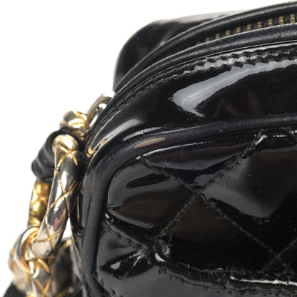 Chanel Patent Quilted Tassel Camera Case Black 8 of 9