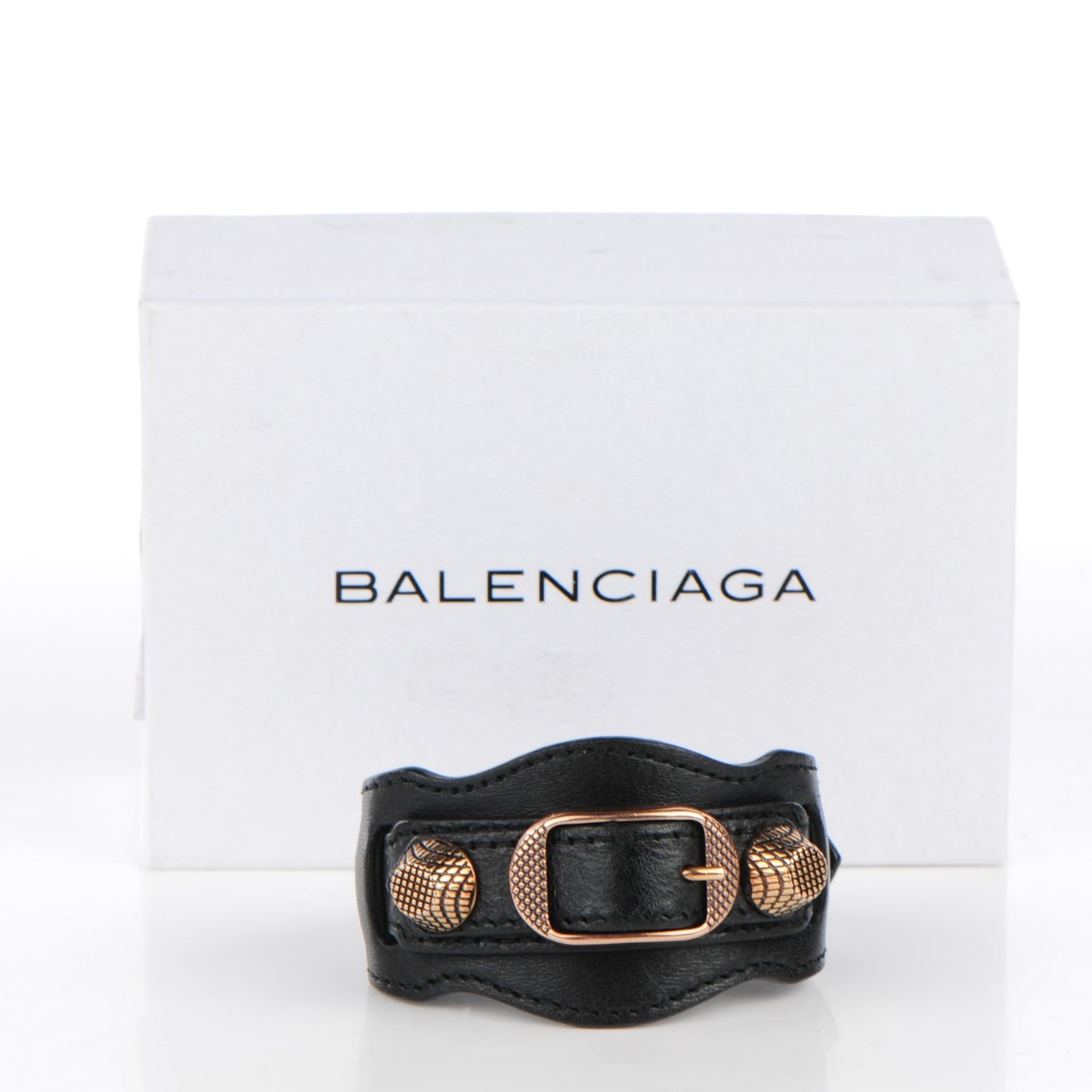 Agneau Arena Giant Rose Gold Hardware M Bracelet Black