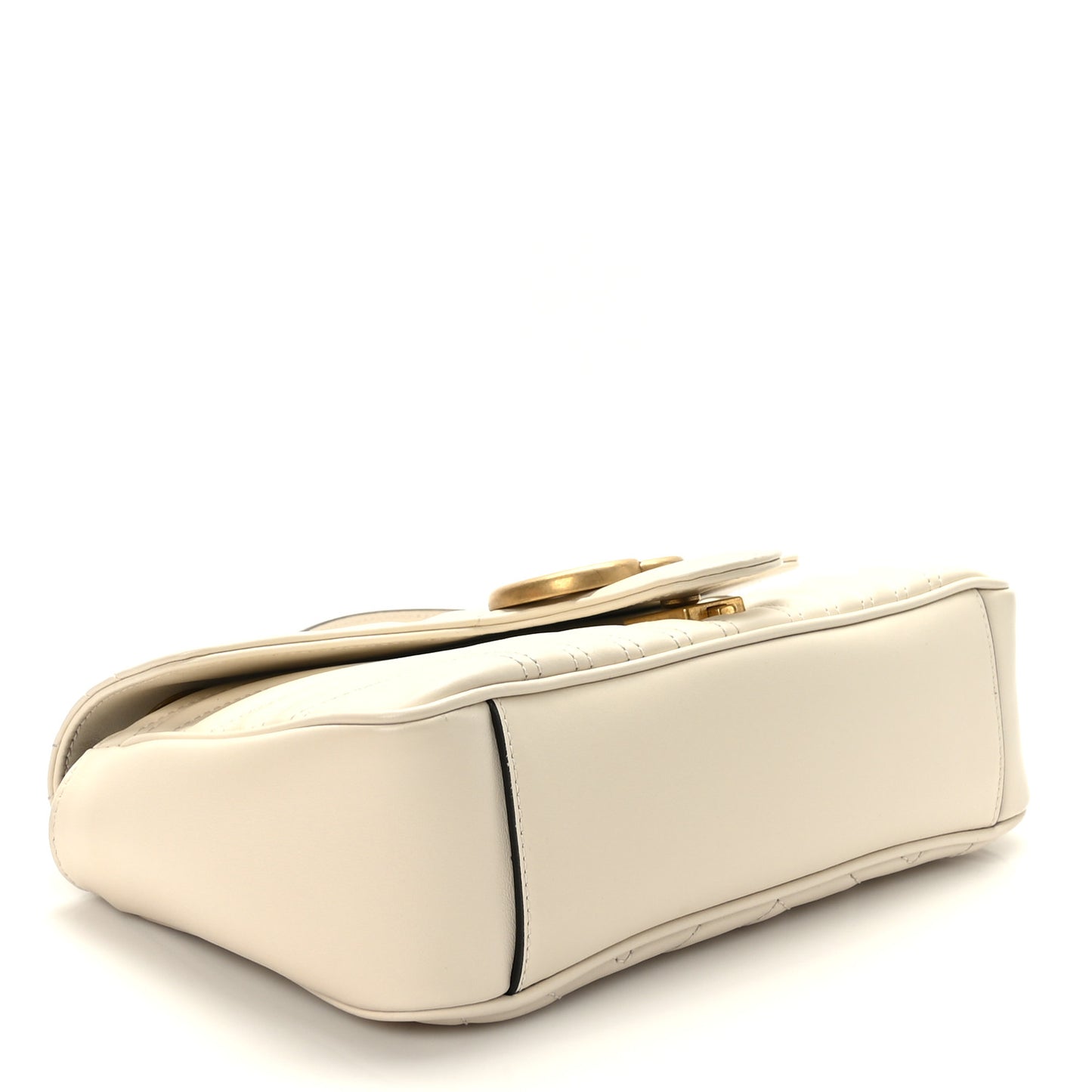 Calfskin Matelasse Small GG Marmont Shoulder Bag White