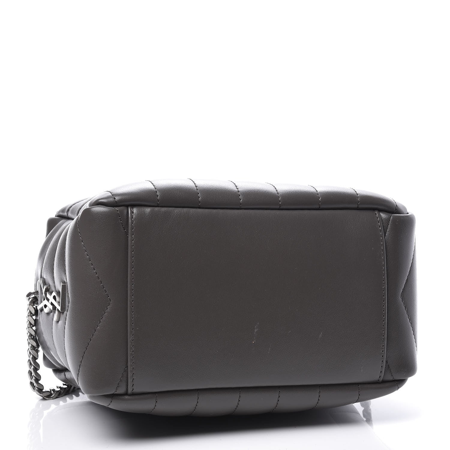 Saint Laurent Calfskin Y Quilted Monogram Small Loulou Bowling Bag Earth 3 of 8