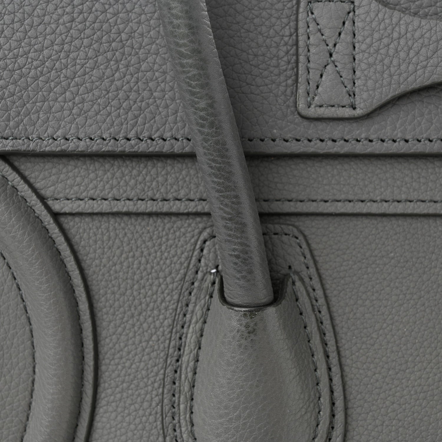 Celine Baby Drummed Calfskin Micro Luggage Kohl 12 of 12