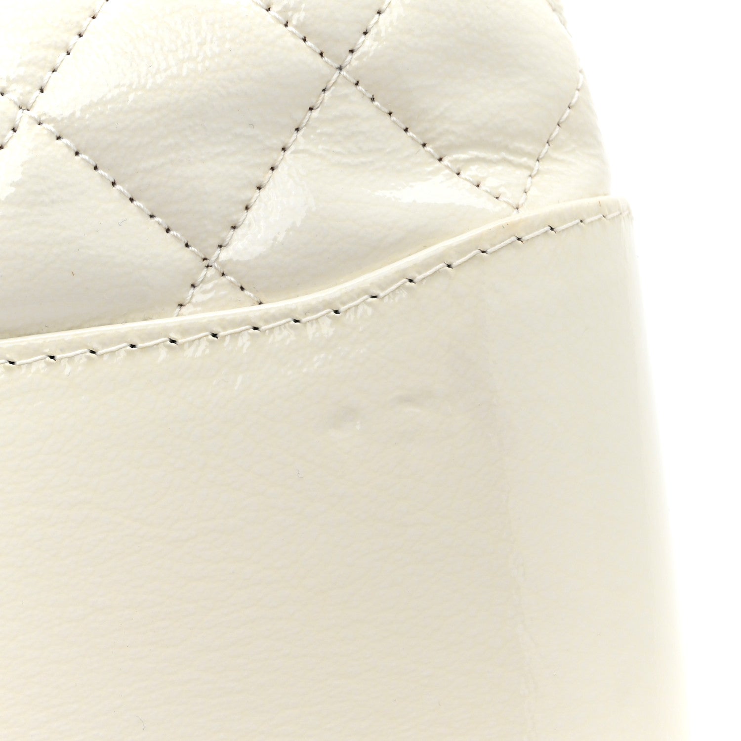 Chanel Patent Goatskin Quilted Medium Gabrielle Hobo White 10 of 11