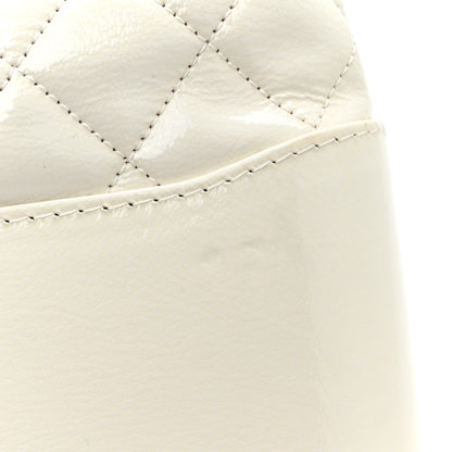 Chanel Patent Goatskin Quilted Medium Gabrielle Hobo White 10 of 11