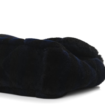 Chanel Shearling Striped Medium Chanel 19 Flap Blue Black 9 of 10