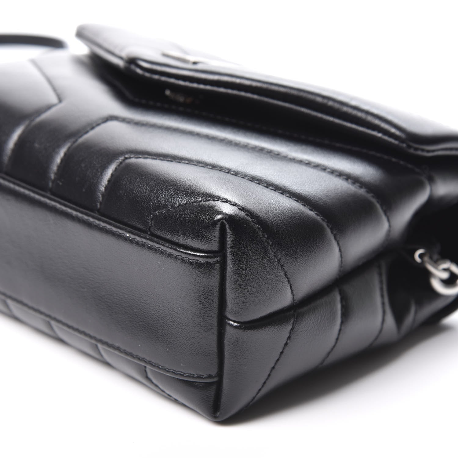 Saint Laurent Calfskin Y Quilted Monogram Toy Loulou Crossbody Bag Black 6 of 11