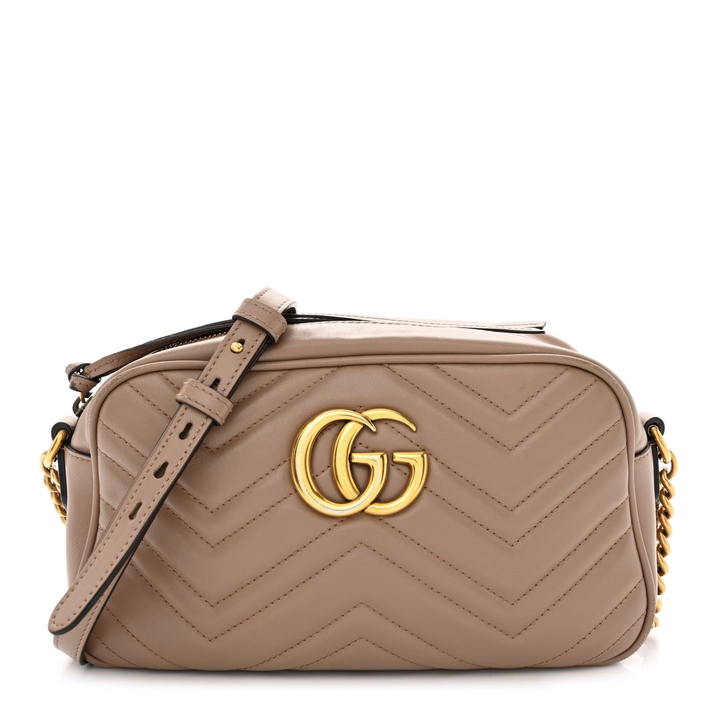 Calfskin Matelasse Small GG Marmont Chain Shoulder Bag Porcelain Rose
