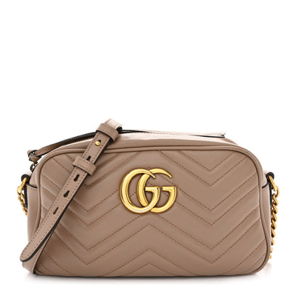 Gucci Calfskin Matelasse Small GG Marmont Chain Shoulder Bag Porcelain Rose 1 of 14