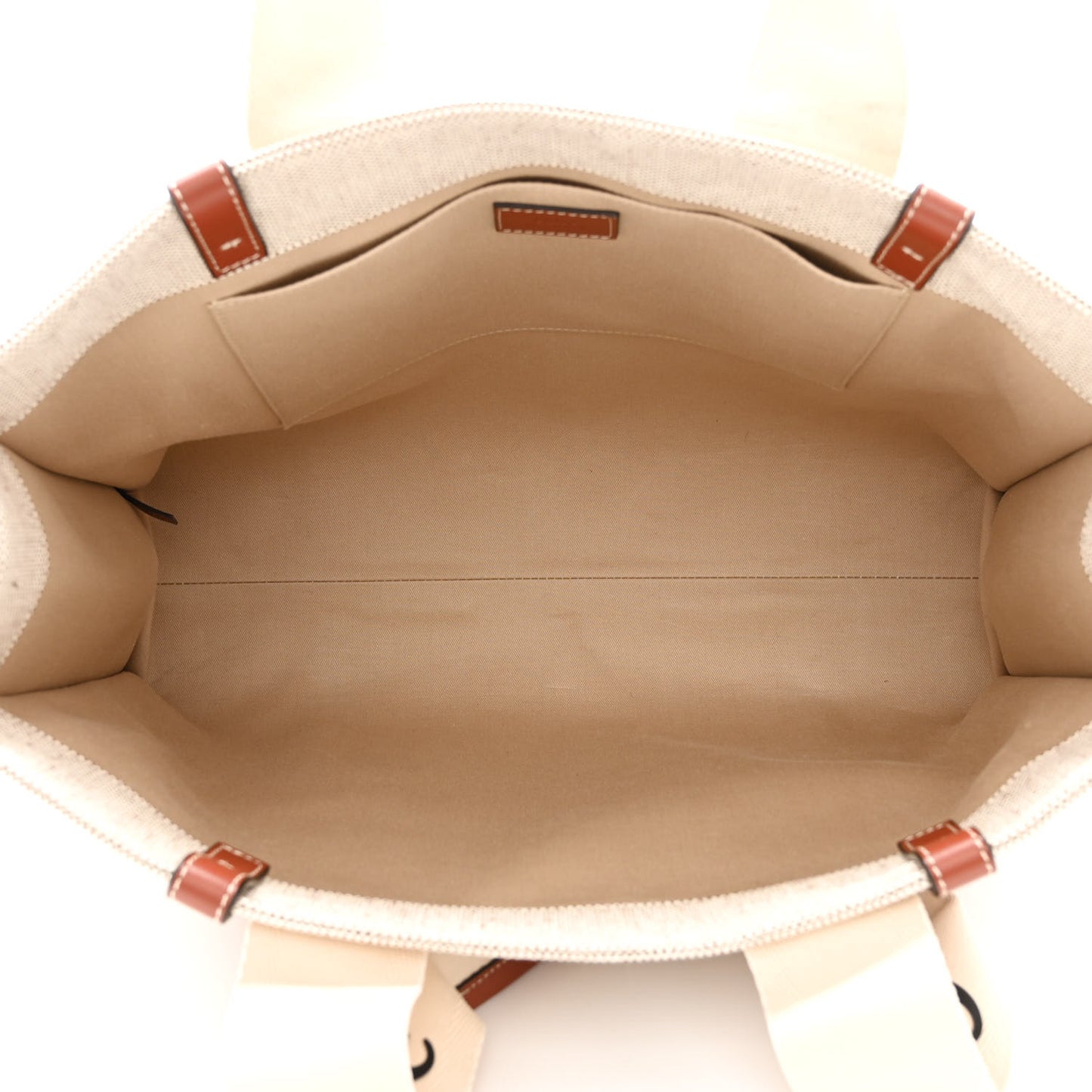 Cotton Calfskin Medium Woody Ribbon Tote White Brown