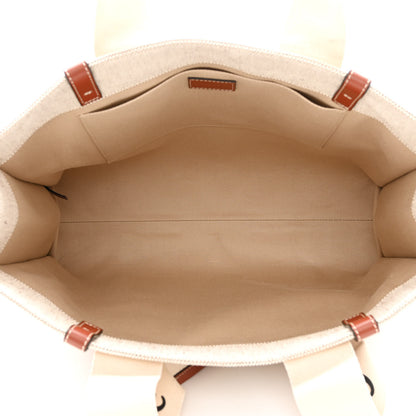 Chloe Cotton Calfskin Medium Woody Ribbon Tote White Brown 5 of 12