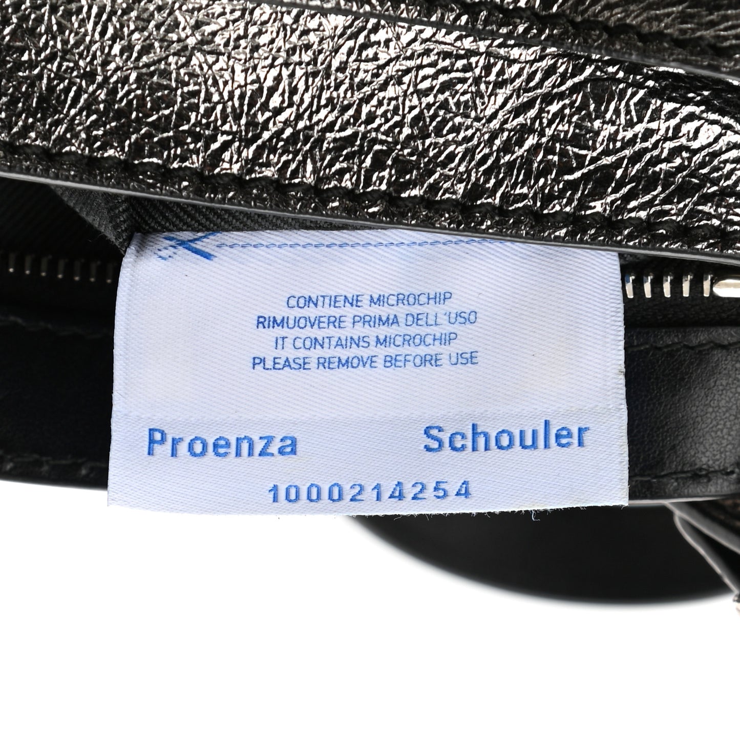 Metallic Lambskin Tiny PS1 Satchel Silver