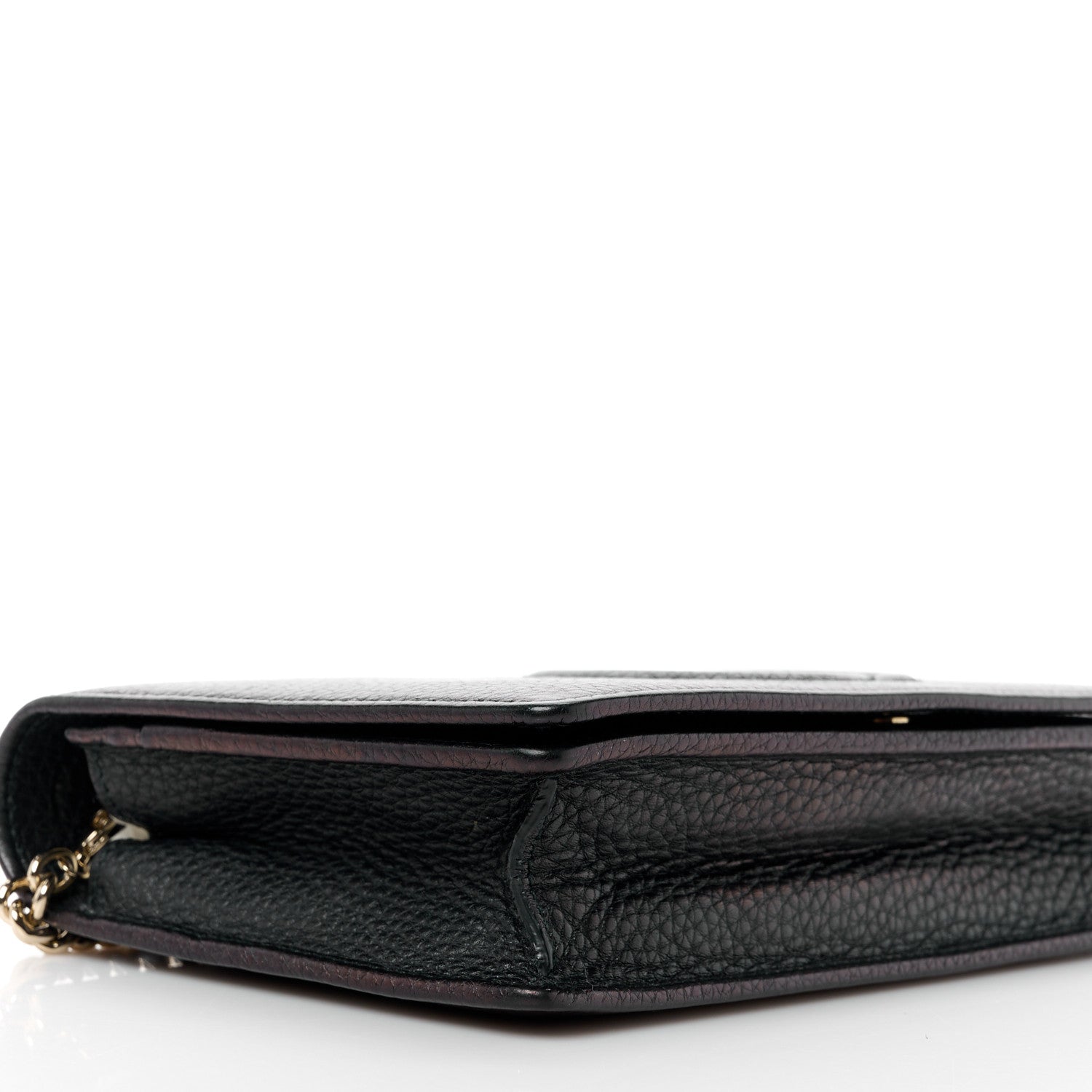 Gucci Pebbled Calfskin Soho Wallet On Chain Black 10 of 15
