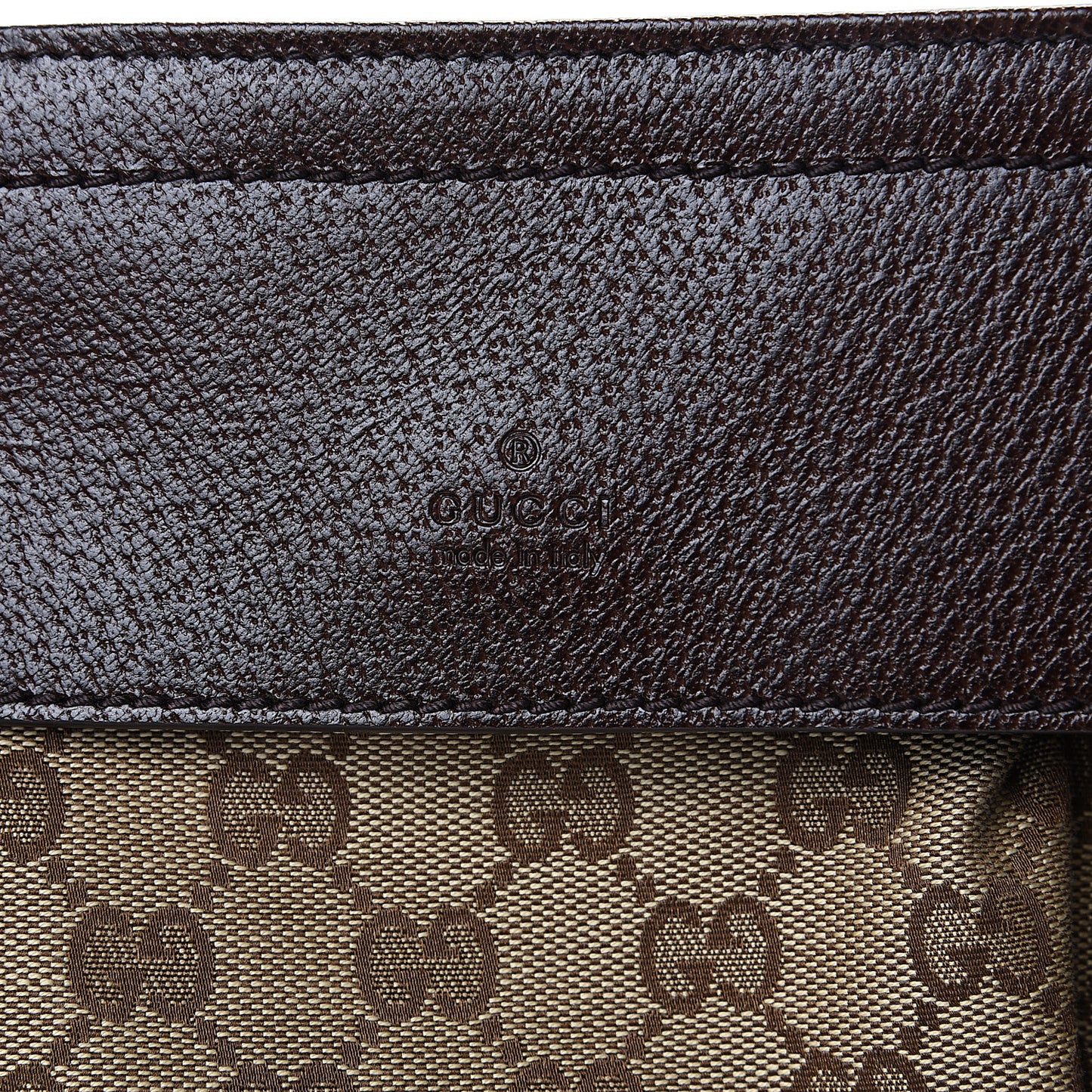 GG Monogram Double Pocket Belt Bag Dark Brown