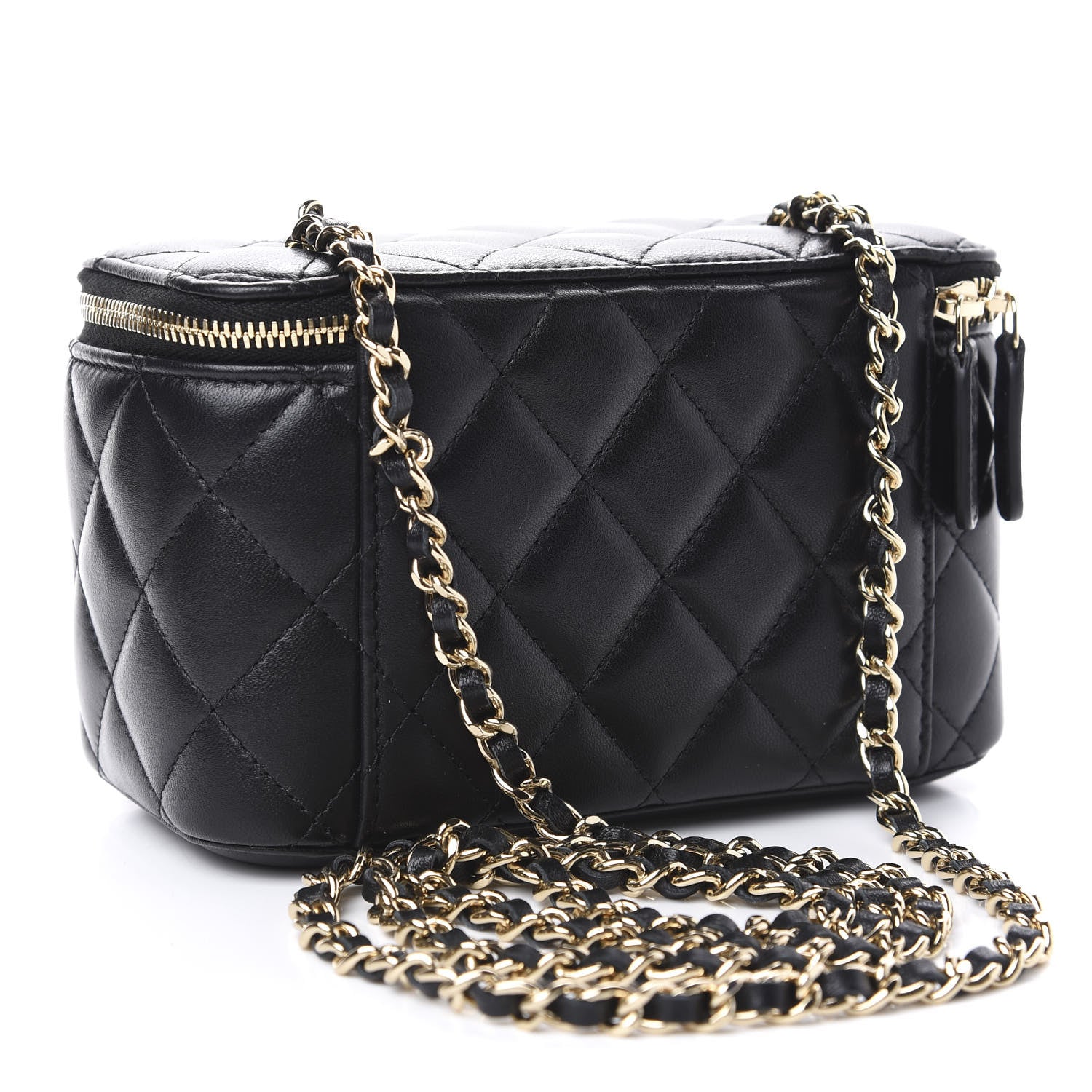 Chanel Lambskin Quilted Small Vanity Case With Chain Black 3 of 11