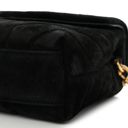 Saint Laurent Suede Y Quilted Monogram Toy Loulou Crossbody Bag Black 10 of 11