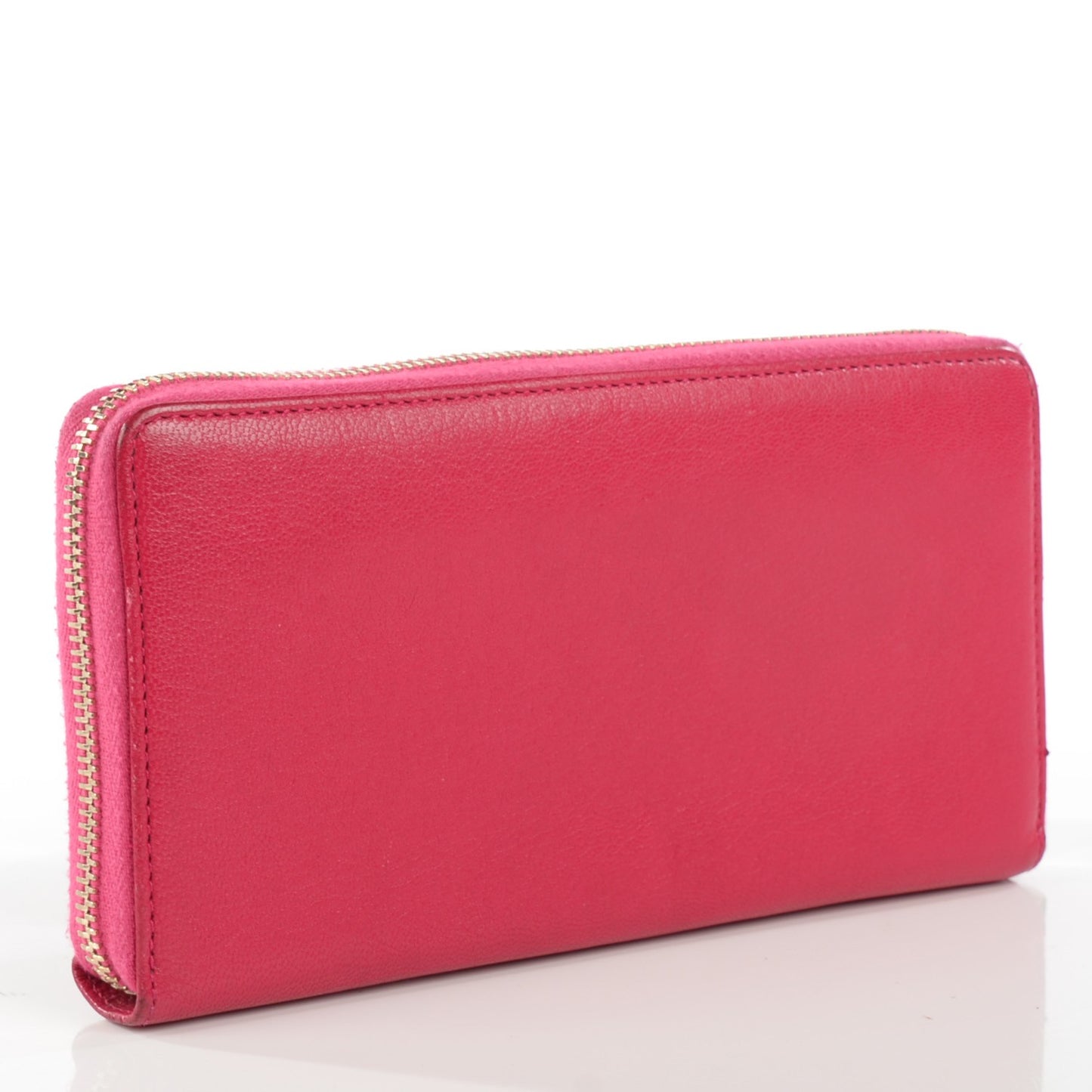 Chevre Belle De Jour Zip Around Wallet Fuchsia