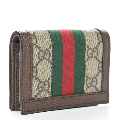 Gucci GG Supreme Monogram Web Ophidia Card Case Beige New Acero 3 of 7
