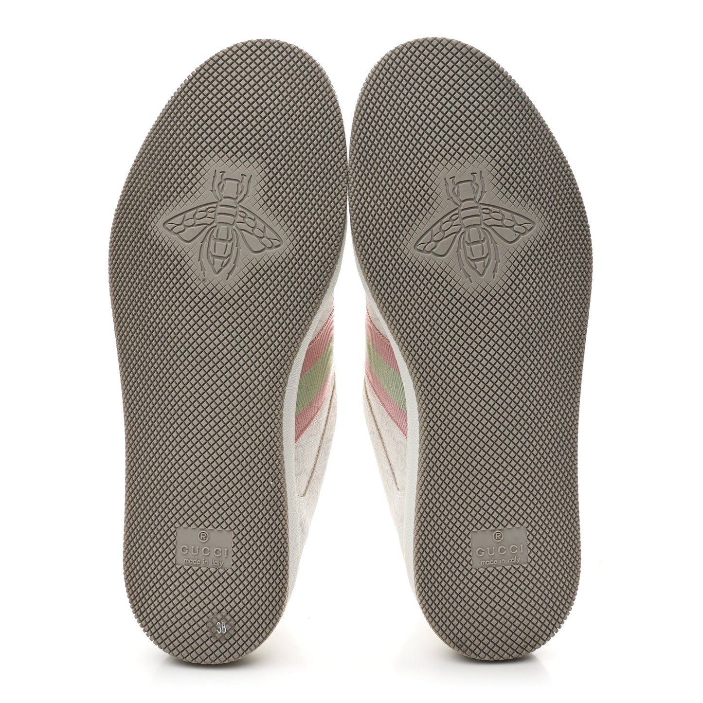 GG Monogram Web Screener Sneakers 38 White Grey Pink