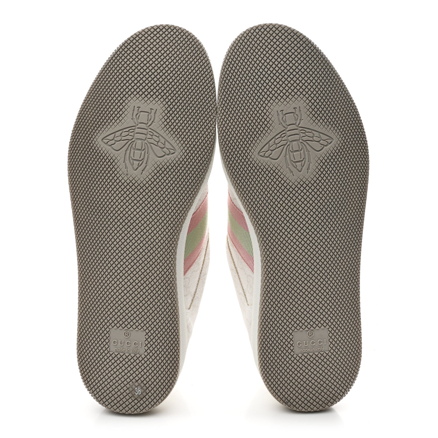 Gucci GG Monogram Web Screener Sneakers 38 White Grey Pink 6 of 9