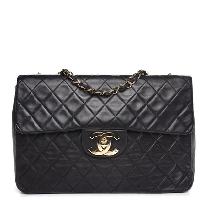 Chanel Lambskin Quilted XL Jumbo Single Flap Black 1 of 10