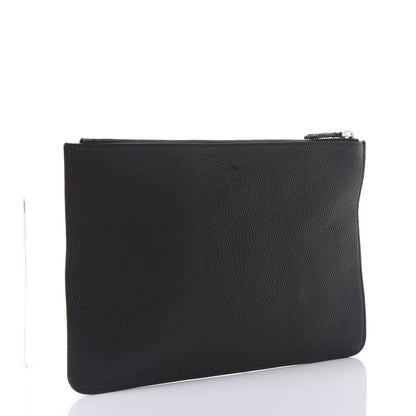 Fendi Cuoio Romano Monster Eyes Metal Stitch Pouch Black 2 of 9