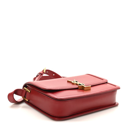 Saint Laurent Box Calfskin Monogram Medium Solferino Satchel Rouge Opyum 4 of 10