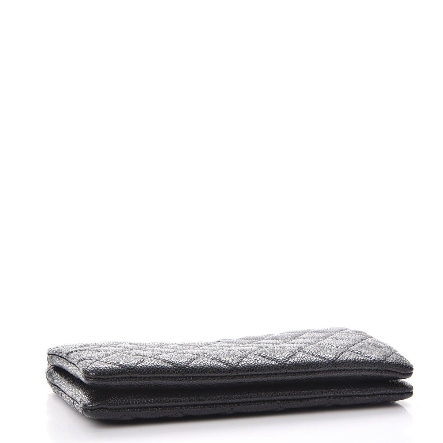 Caviar Quilted Large Zipped Clutch Black