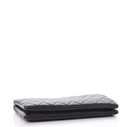 Chanel Caviar Quilted Large Zipped Clutch Black 4 of 9