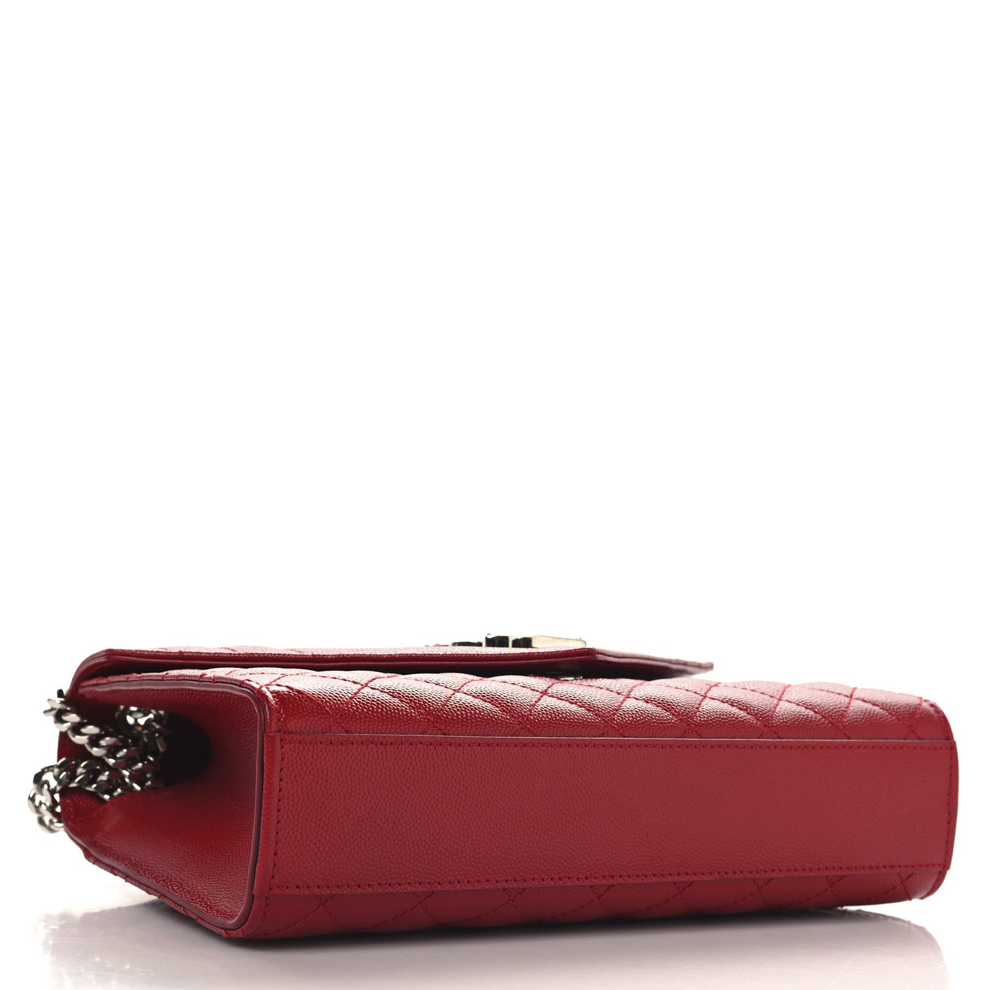 Grain De Poudre Textured Mixed Matelasse Triquilt Medium Monogram Satchel Rouge Eros