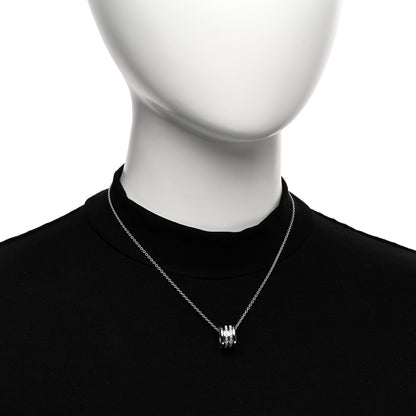 Bulgari 18K White Gold Diamond B.Zero1 Pave Pendant Necklace 2 of 5