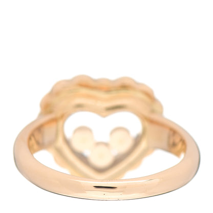 Chopard 18K Yellow Gold Diamond 3 Happy Diamond Heart Ring 48 4.5 4 of 5