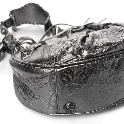 Balenciaga Metallic Agneau Arena Small Le Cagole Shoulder Bag Silver 8 of 9