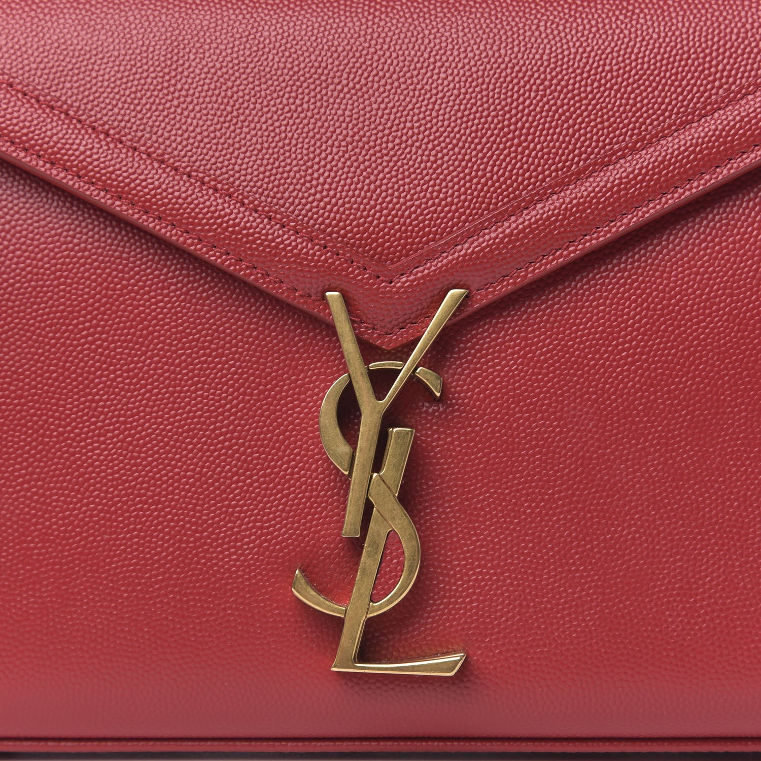 Saint Laurent Grain de Poudre Mini Classic Monogram Cassandra Top Handle Red 9 of 9