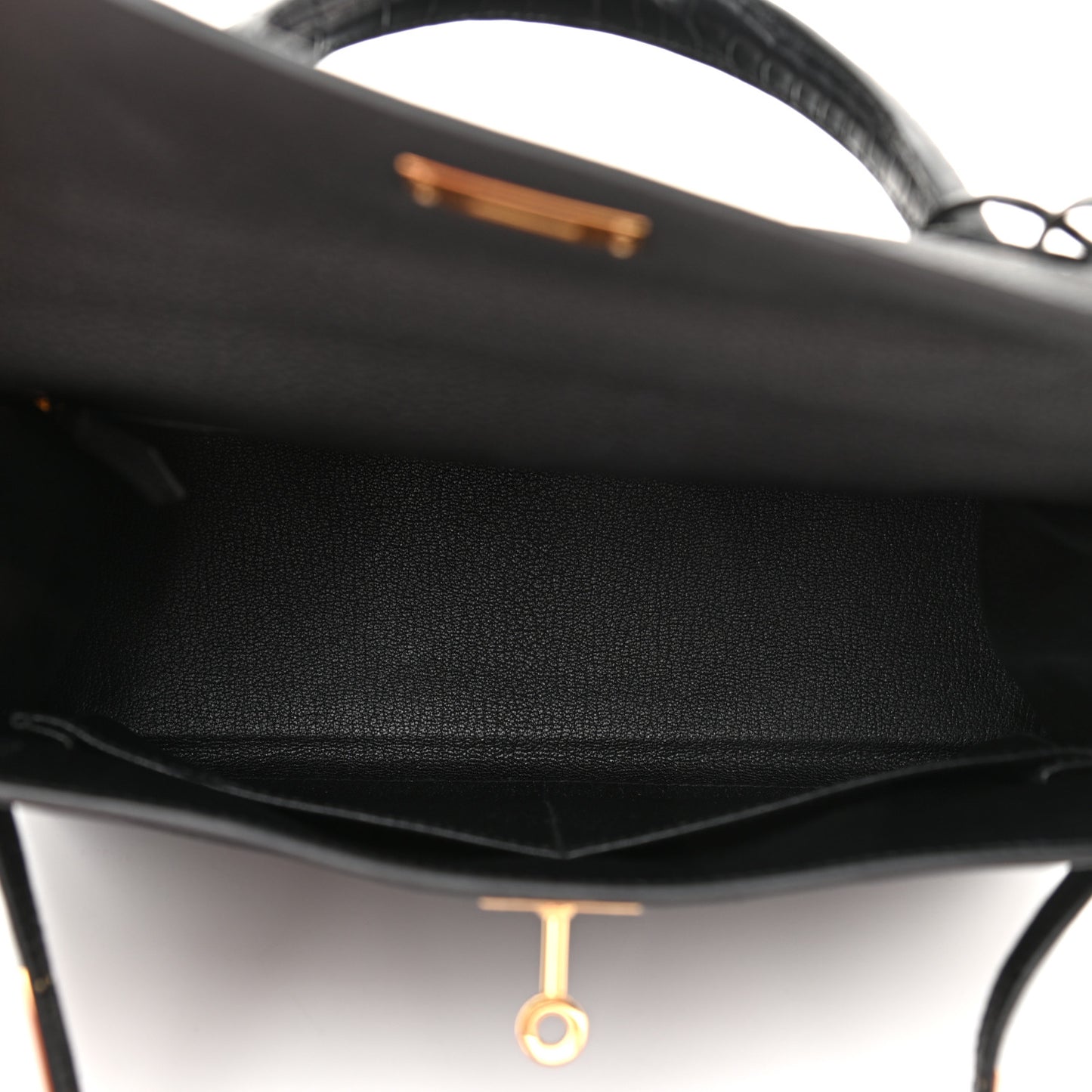 Togo Matte Porosus Crocodile Kelly Retourne Touch 28 Black