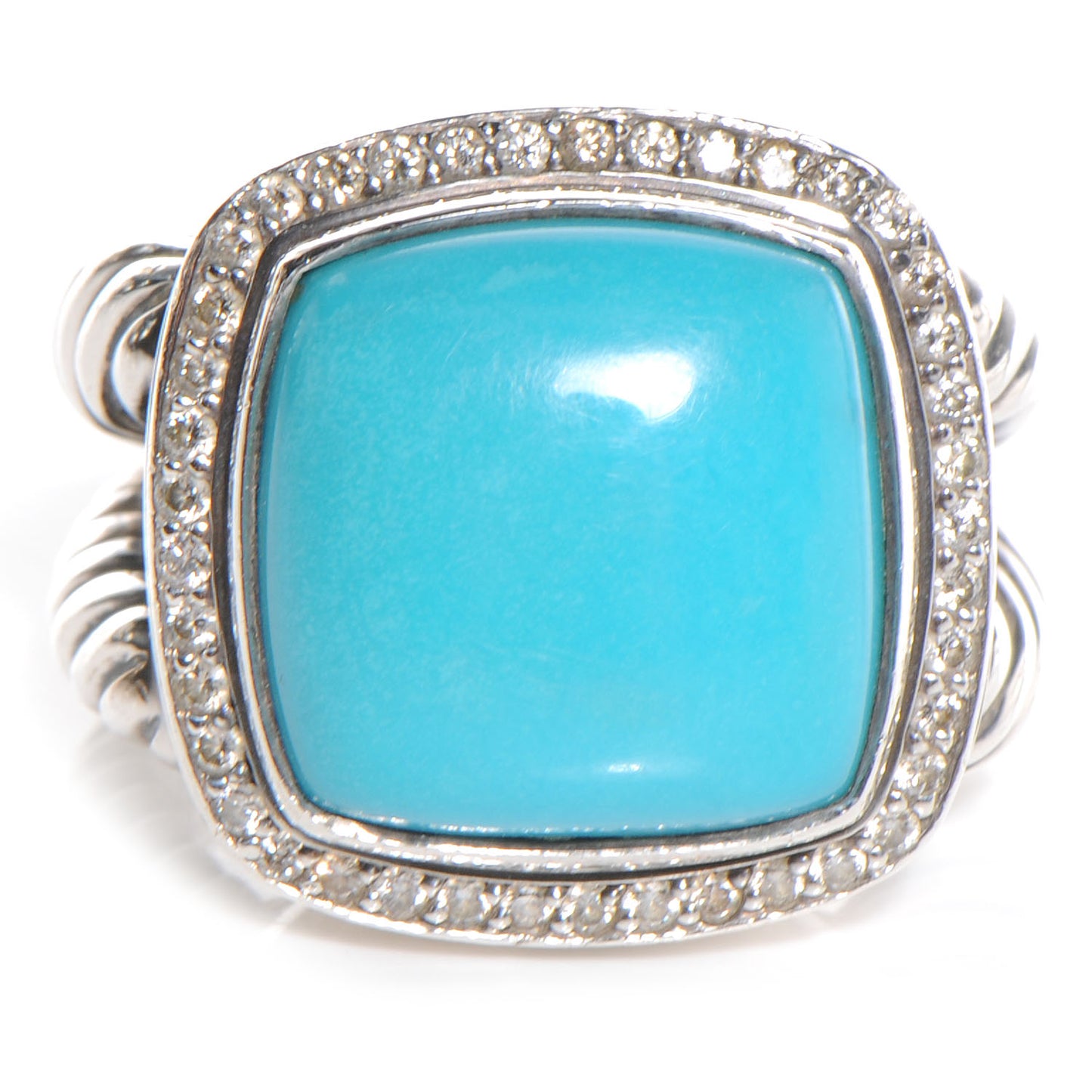 Sterling Silver Diamond Turquoise 14mm Albion Ring 54 7