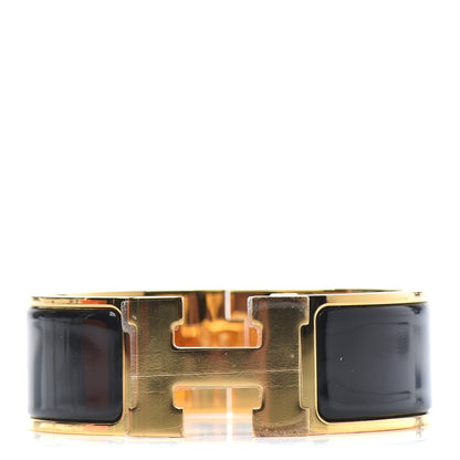 Hermes Enamel Wide Clic Clac H Bracelet GM Black 1 of 4