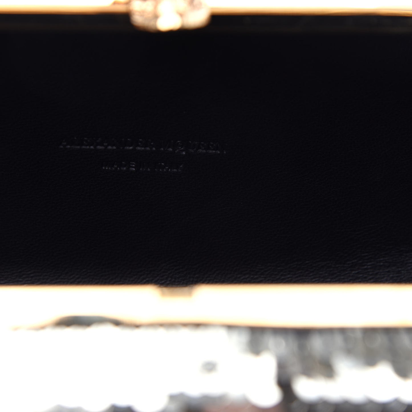 Sequin Skull Box Clutch Metallic