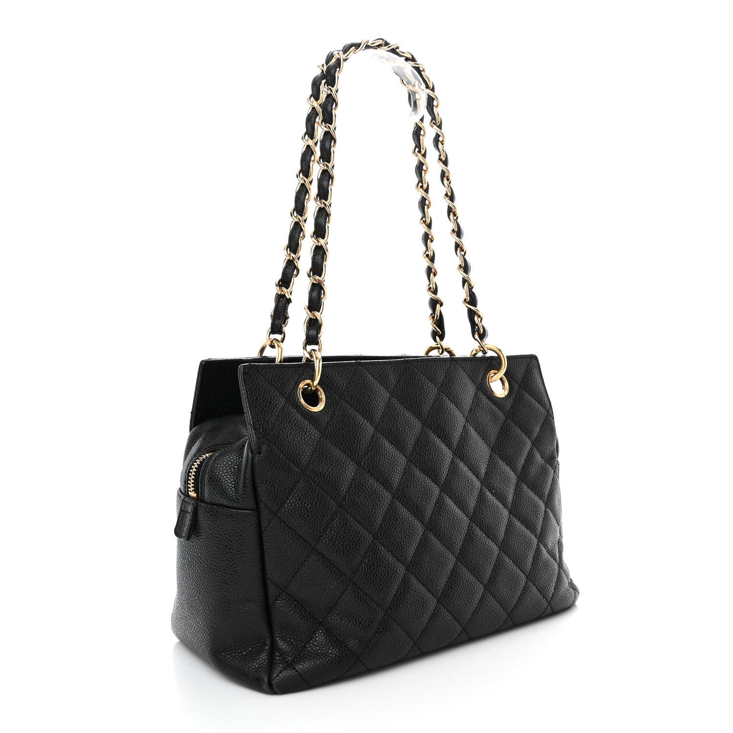 Caviar Quilted Petit Timeless Tote PTT Black