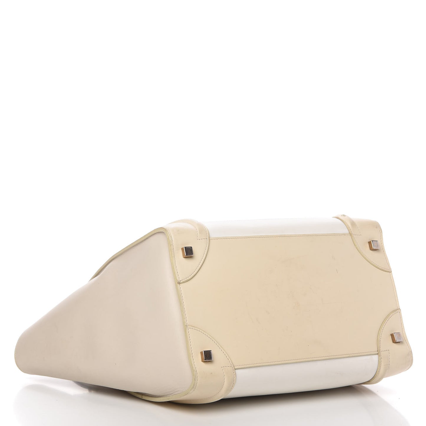 Smooth Calfskin Mini Tri-Color Luggage White