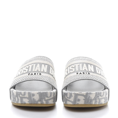 Christian Dior Oblique D-Way Platform Sandal 36 Grey Stone 2 of 8