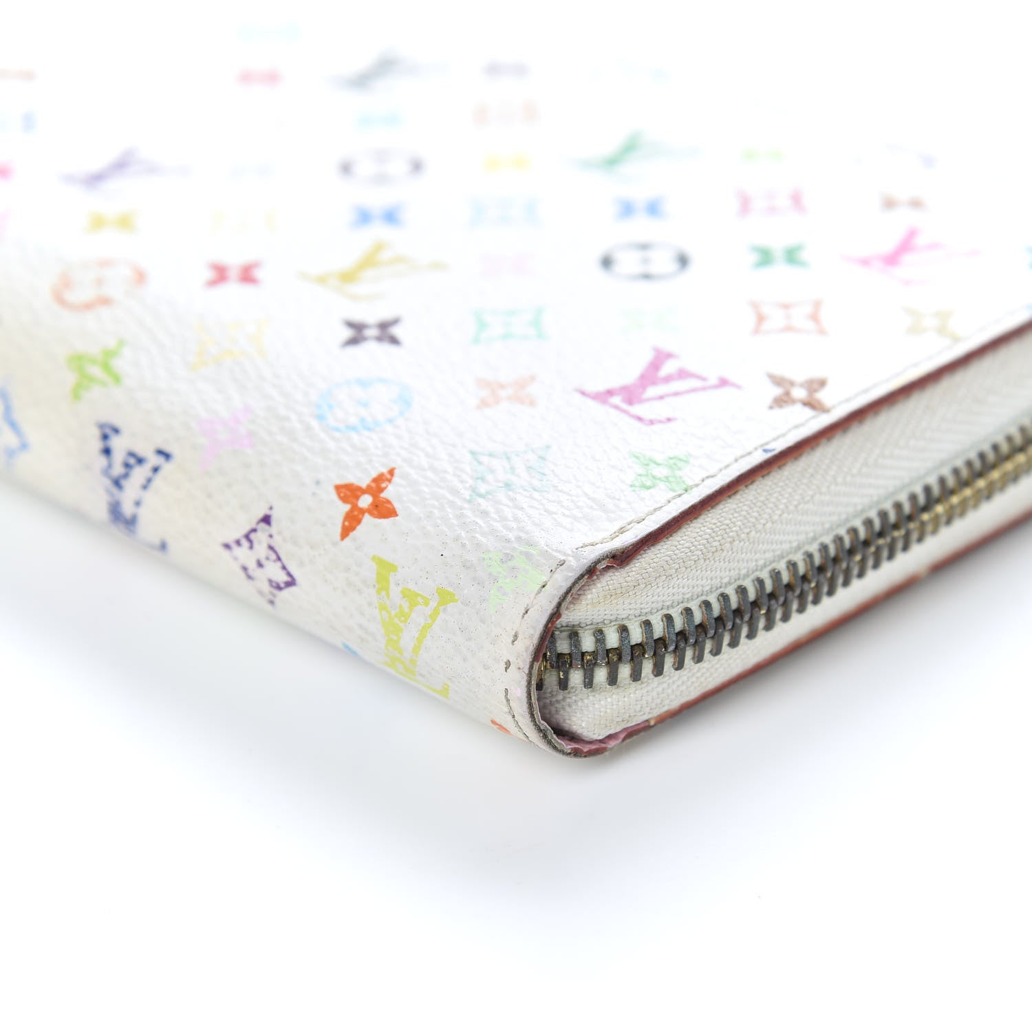 Louis Vuitton Monogram Multicolor Zippy Wallet White Litchi 8 of 10