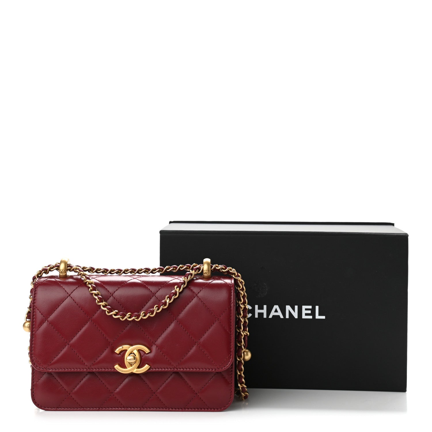 Chanel Calfskin Quilted Mini Perfect Fit Flap Burgundy 13 of 13