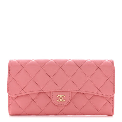Chanel Caviar Quilted Large Gusset Flap Wallet Pink 1 of 8