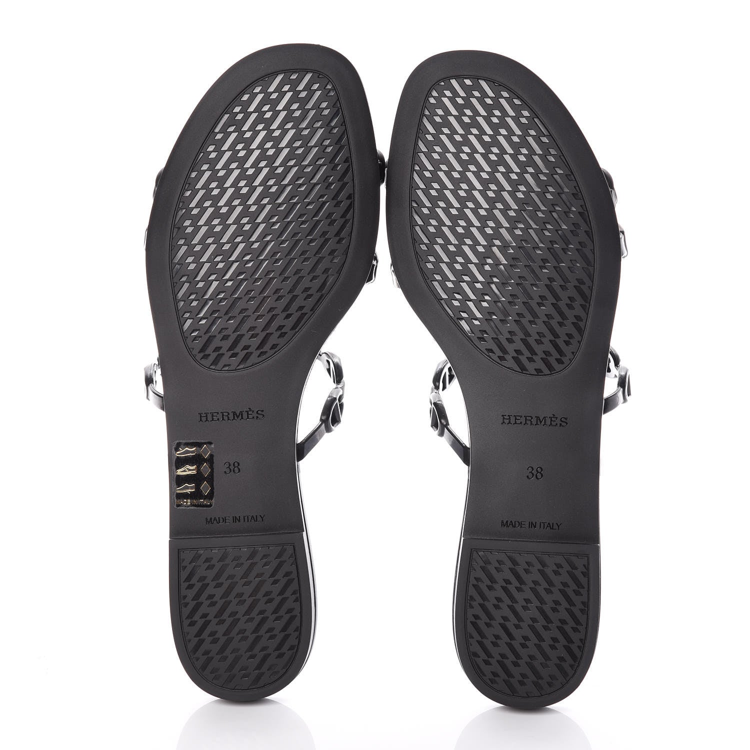 Hermes Rubber Chaine d'Ancre Rivage Sandals 38 Black 5 of 8