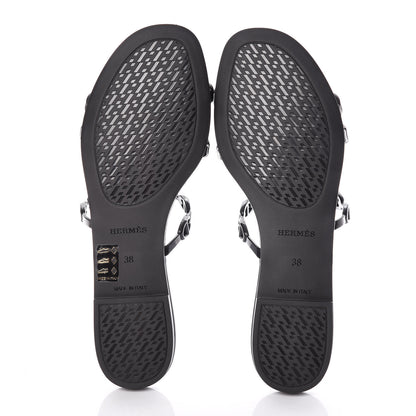 Hermes Rubber Chaine d'Ancre Rivage Sandals 38 Black 5 of 8