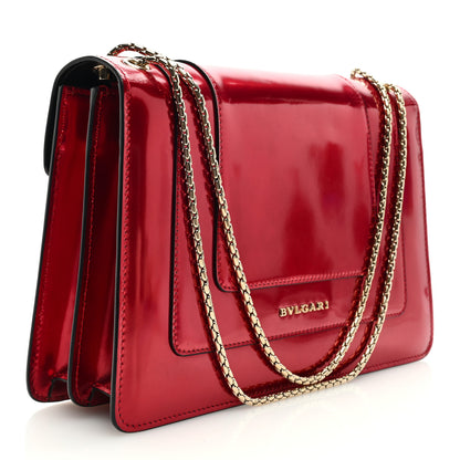 Bulgari Metallic Calfskin Serpenti Forever Shoulder Bag Red 4 of 10