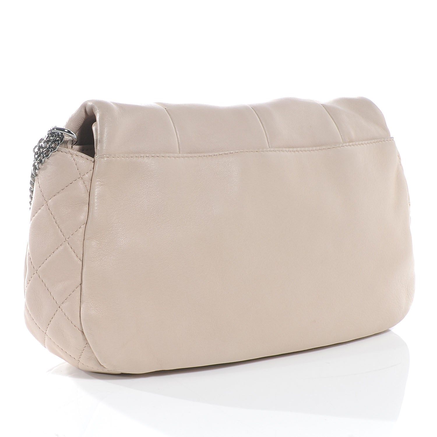 Chanel Lambskin Pleated Flap Bag Beige 3 of 7