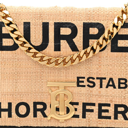 Burberry Raffia Horseferry Print Small Lola Bag Tan 8 of 10