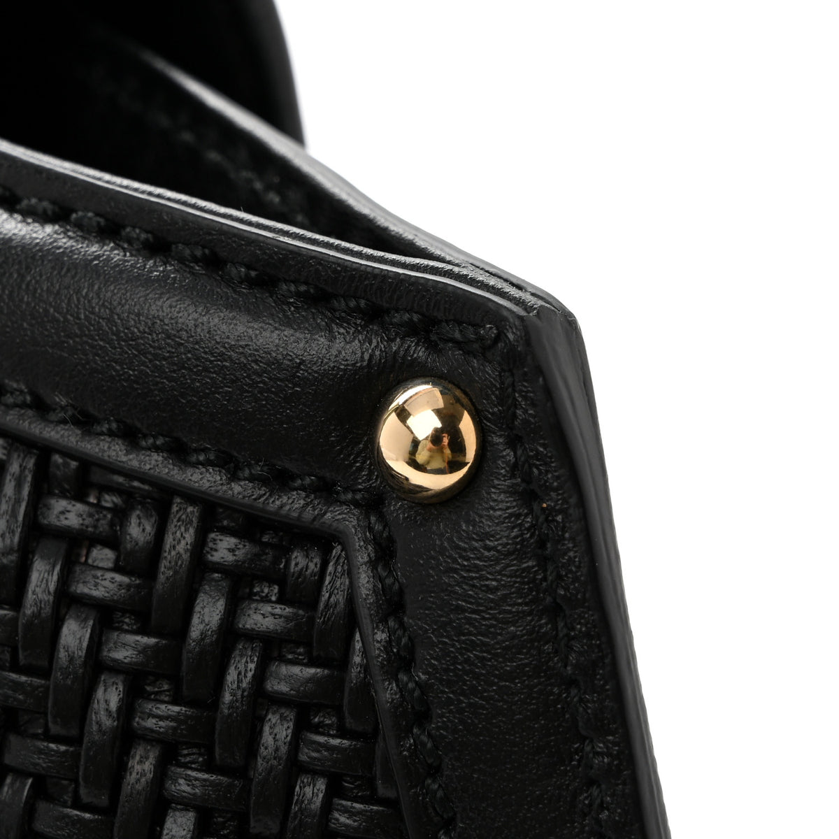 Salvatore Ferragamo Woven Calfskin Medium Sofia Shoulder Bag Black 12 of 12